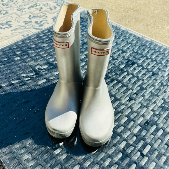 Hunter Original Kids Classic Silver Unisex Rain Boot Toddler US 13 - Picture 2 of 5